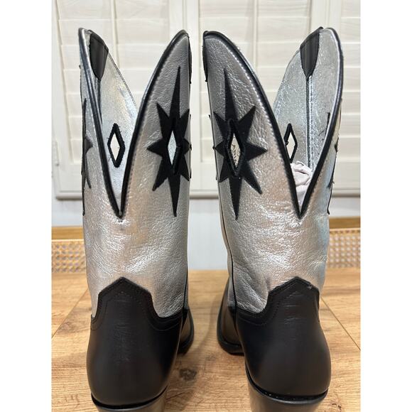 Ariat Women's Starlight X Toe Western Boot Silver Black Leather Sz 9 NWOB Cowboy - Picture 13 of 16